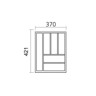 Range-couverts bois pour tiroir de 450 mm de large