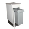Poubelle encastrable coulissante 1 bac gris - 40 L