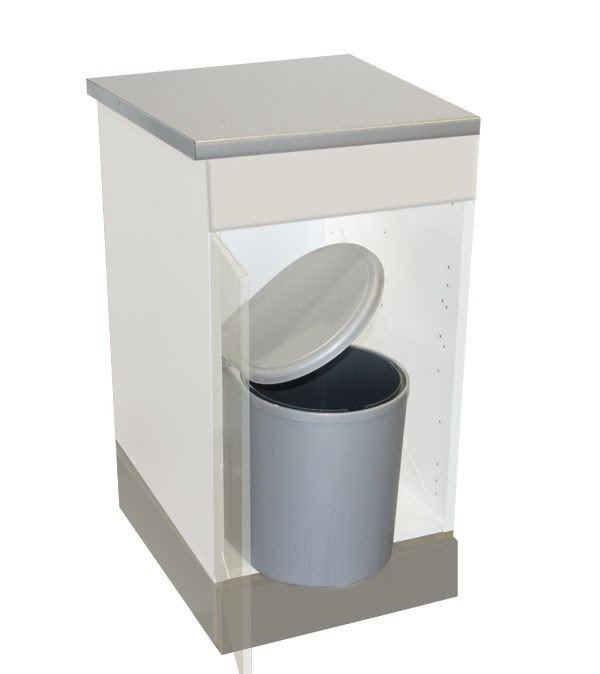 Petite poubelle de cuisine, poubelle de cuisine de 10l pour porte  d'armoire, gris