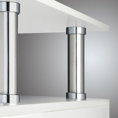 Console de snack TOWER - Inox brossé / Chromé / Alu
