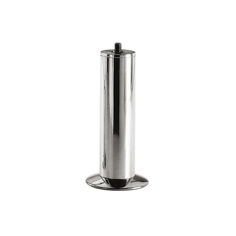 Pied Meuble Cylindrique Réglable Aluminium Brossé Gris