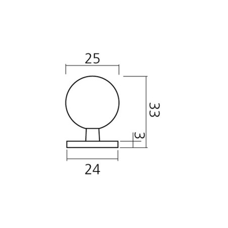 Bouton de meuble boule sur embase - Chromé