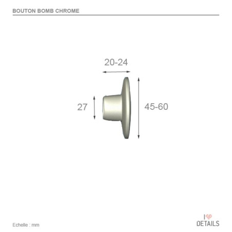 Bouton de meuble CONVEXE - Chromé