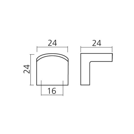 Bouton de meuble EQUERRE - Chromé