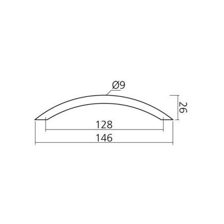Poignée de meuble look inox courbe ø 9 mm