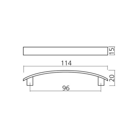 Poignée de meuble BRIDGE LINE 96 Look aluminium