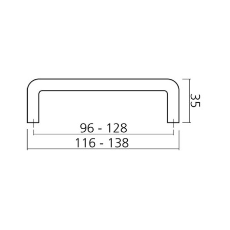 Poignée de meuble inox forme fil FILEA diamètre 10 mm