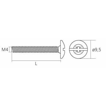 Sachet 10 vis de fixation M4 pour poignées de meuble