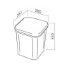 Poubelle cuisine pivotante 1 bac - 15 L