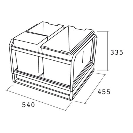 Poubelle cuisine coulissante 3 bacs - 45 L