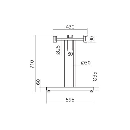 Set de pieds de table repliables - 707 mm