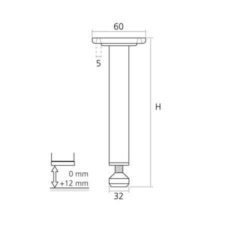 Pied de table rond - 700 mm / 820 mm