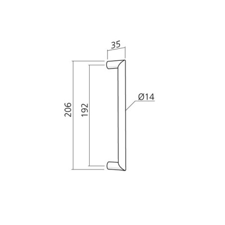 Paire de poignées moderne de porte coulissante diam 14 mm