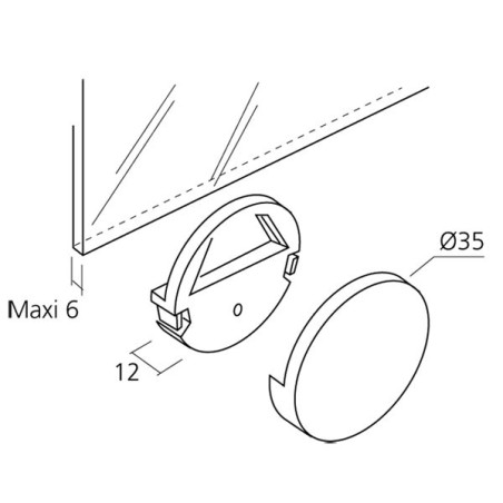 Support de fixation rond en inox pour miroir