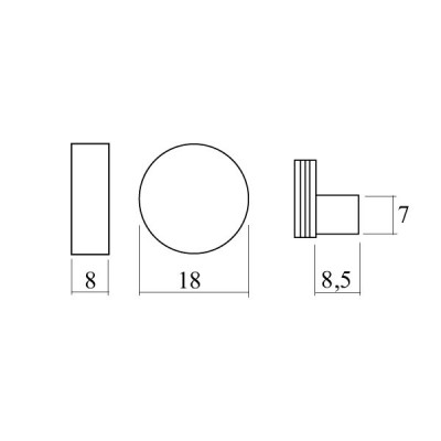 Support de fixation rond en laiton pour miroir