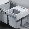 Poubelle tri sélectif coulissante 3 bacs - 35 L