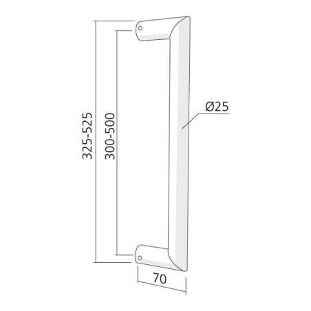 Poignée de tirage pour porte coulissante diam 25 mm