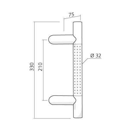 Poignée de tirage inox inclinée