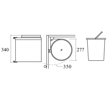 Poubelle cuisine pivotante 1 bac - 13 L