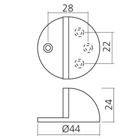 Butée de porte demi cercle