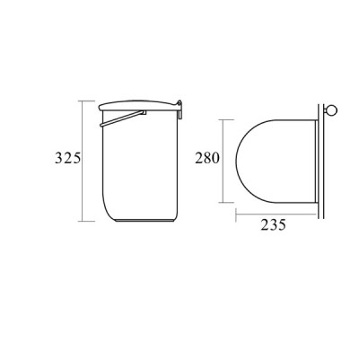 Poubelle cuisine pivotante 1 bac - 12 L