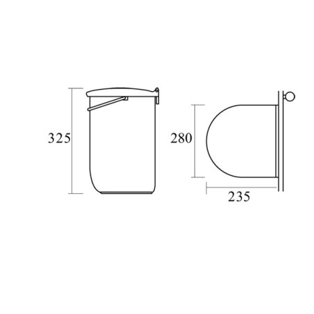 Poubelle cuisine pivotante 1 bac - 12 L