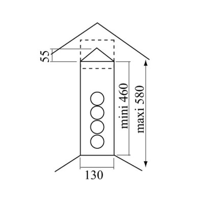 Bloc prise d'angle inox 4 prises ajustable en hauteur