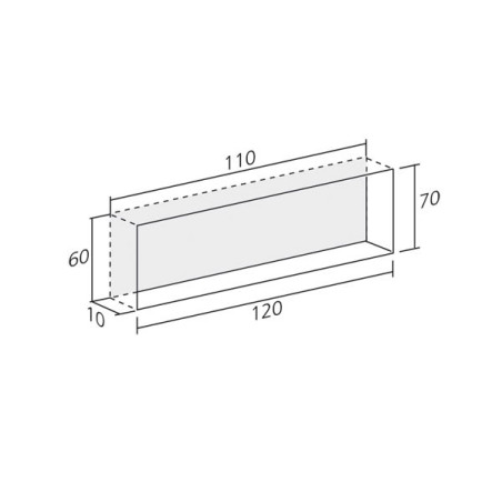 Poignée de meuble CUVETTE rectangulaire - Look inox