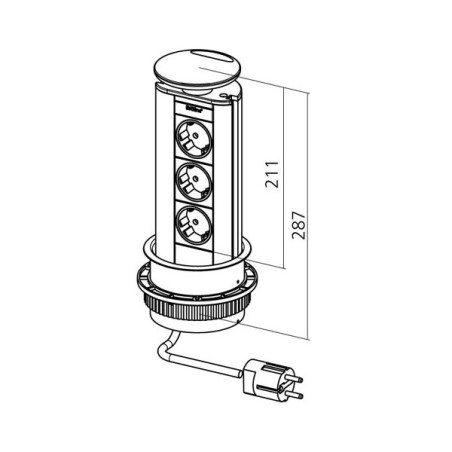 Bloc 3 prises encastrable EVOLINE diamètre 100 mm