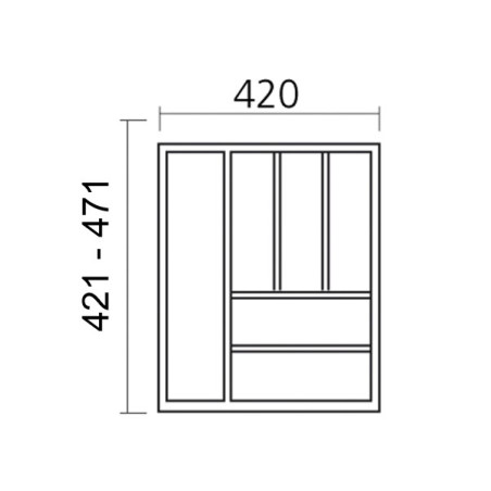 Range-couverts bois pour tiroir de 500 mm de large