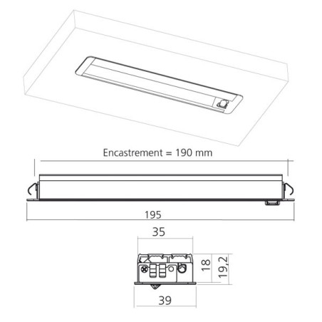 Luminaire à encastrer 12V