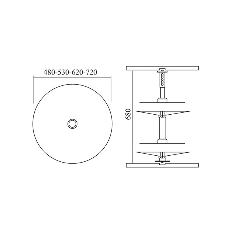 Tourniquet Pour Meuble Bas De Cuisine - Diamètre 75 Cm, Rayon 40 Cm - Neuf (détail Packaging)