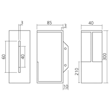 Poignée rectangle pour coulissant