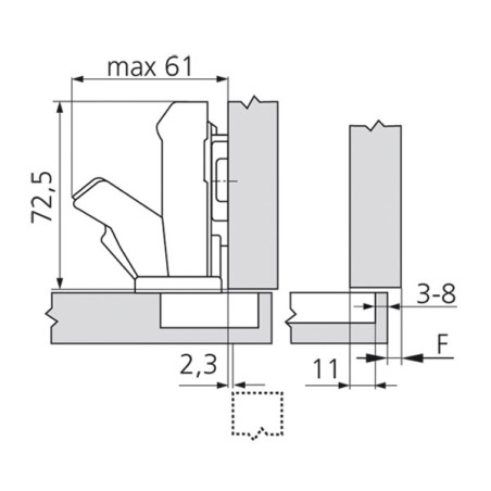 Charnière Blum CLIP top BLUMOTION 155° 