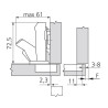 Charnière Blum CLIP top BLUMOTION 155° encombrement 0