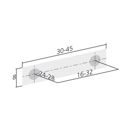 Bouton de meuble inox forme demi-lune