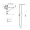 Pied de table alu ARCO - 700 mm