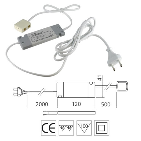 Réglette LED en applique avec interrupteur