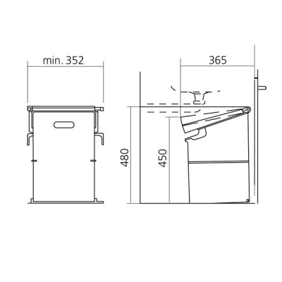 Poubelle cuisine basculante 1 bac 35 litres