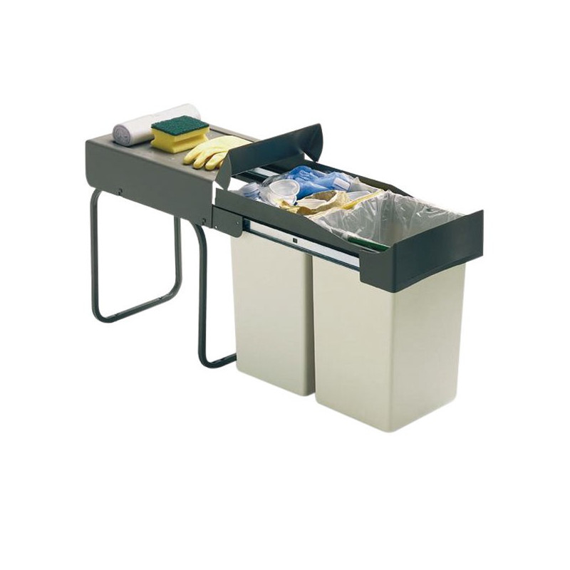 Poubelle de cuisine coulissante 1 bac - 30 litres