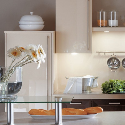 Console de snack TOWER - Inox brossé / Chromé / Alu