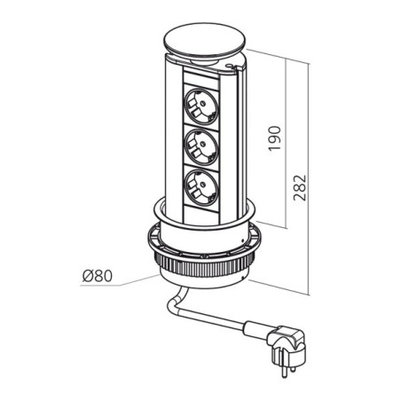 Bloc prise eco diam 80 mm encastrable