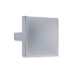 Bouton de meuble look aluminium carré