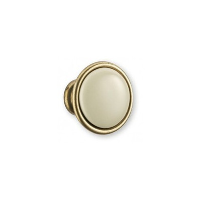 Bouton de meuble - Porcelaine bronzé ivoire