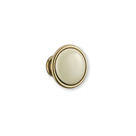 Bouton de meuble - Porcelaine bronzé ivoire