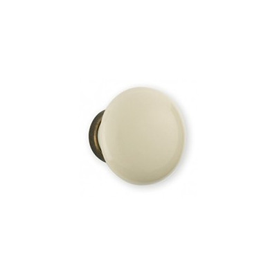 Bouton de meuble - Porcelaine blanc bronzé