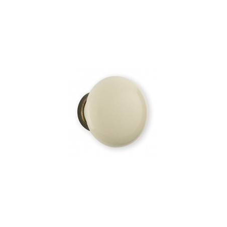 Bouton de meuble - Porcelaine blanc bronzé