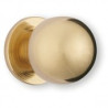 Bouton de meuble boule sur embase - Laiton poli