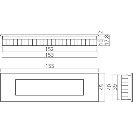 Poignée cuvette rectangle magnétique