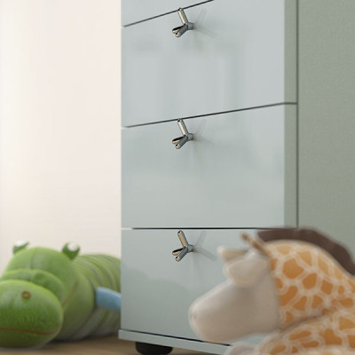 Bouton de meuble look inox TRIO